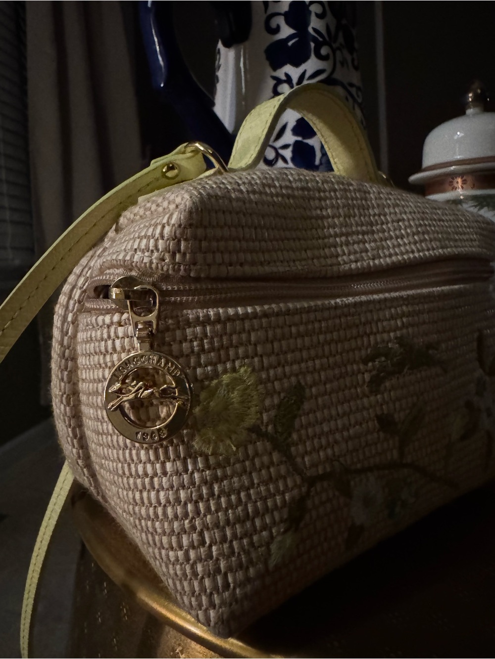 Longchamp Le Panier Pliage Vanity Floral Embroidered XS Crossbody - Picture 6 of 7